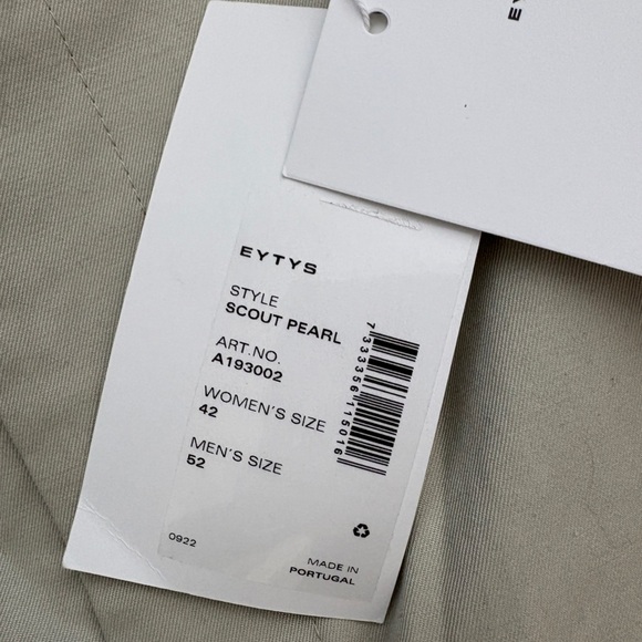 NWT Eytys Scout WideLeg Pants Pearl (Light Grey) 52 Men’s / 42 Women’s Oversized - Picture 8 of 12